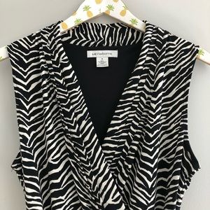 Liz Claiborne Zebra V Neck Sleeveless Dress